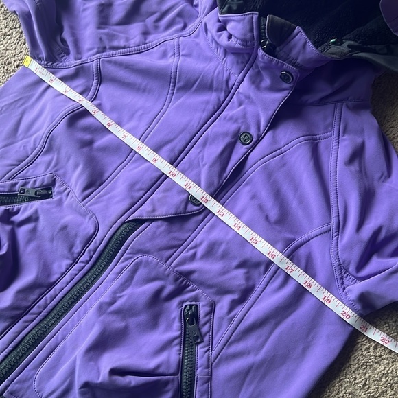 Lululemon Escapade Purple Grey Zip Up Midweight Hooded Fur Lined Coat - Picture 10 of 12